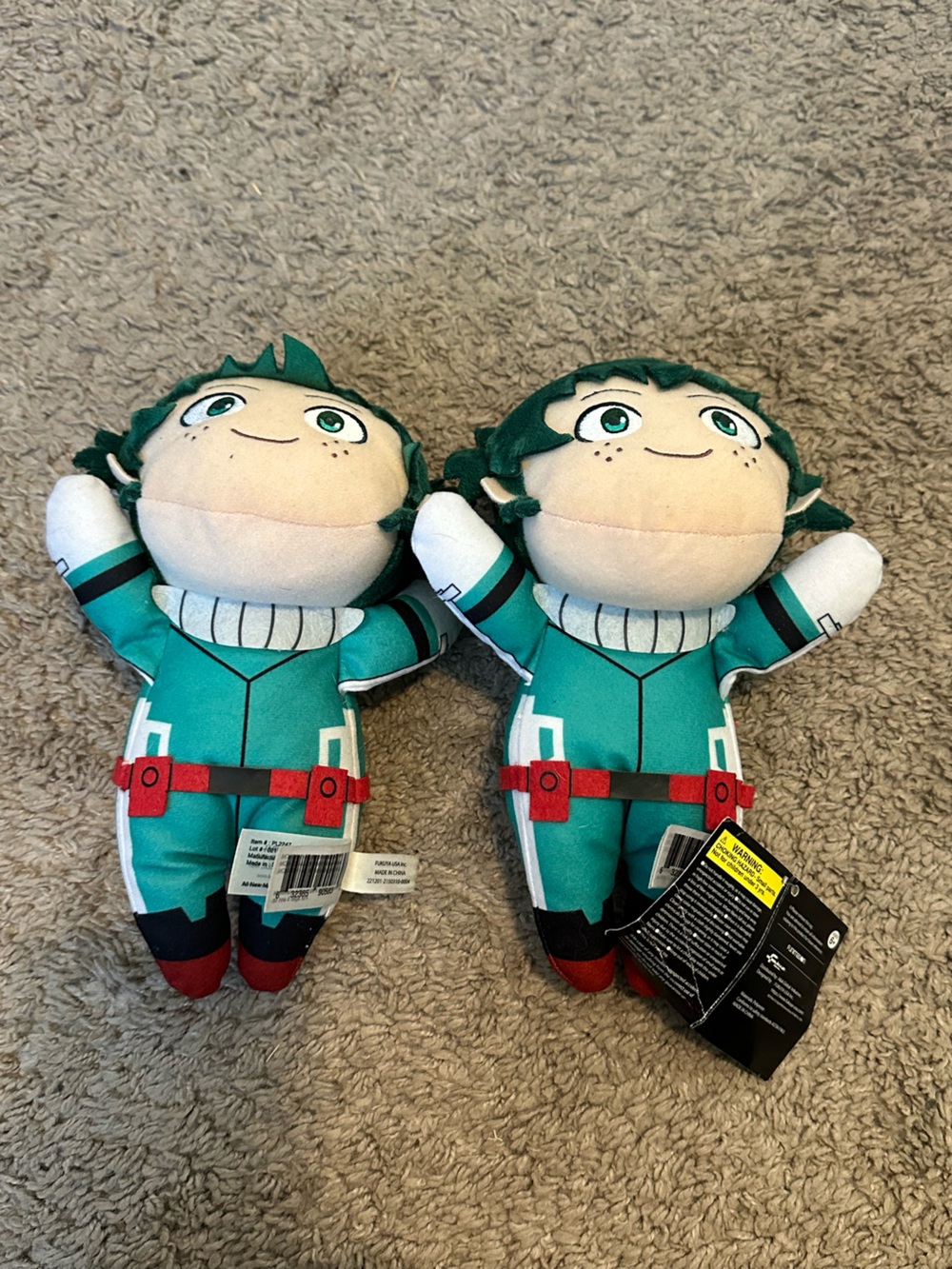 My Hero Academia Deku Plush Lot of 2 Furyu Izuku Midoriya Anime Toy 8"
